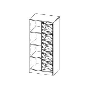 ErgoTray Regal, zweireihig, 4 Ordnerhöhen - B/H/T: 70.3x154x50 cm