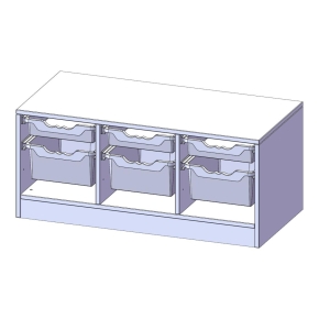 ErgoTray Regal, dreireihig, 1 Ordnerhöhe - B/H/T: 104.5x46x50 cm