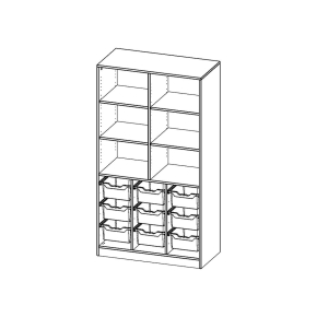 ErgoTray Regal, dreireihig, 5 Ordnerhöhen - B/H/T: 104.5x190x50 cm