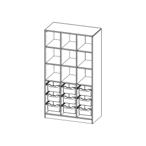 ErgoTray Regal, dreireihig, 5 Ordnerhöhen - B/H/T: 104.5x190x50 cm