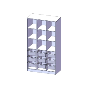 ErgoTray Regal, dreireihig, 5 Ordnerhöhen - B/H/T: 104.5x190x50 cm