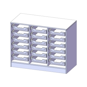 ErgoTray Regal, dreireihig, 2 Ordnerhöhen - B/H/T: 104.5x82x50 cm