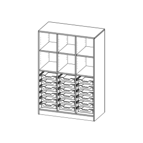 ErgoTray Regal, dreireihig, 4 Ordnerhöhen - B/H/T: 104.5x154x50 cm