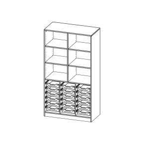 ErgoTray Regal, dreireihig, 5 Ordnerhöhen - B/H/T: 104.5x190x50 cm