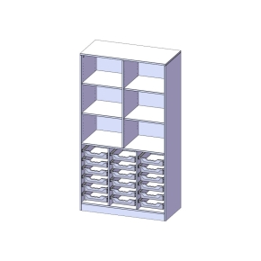 ErgoTray Regal, dreireihig, 5 Ordnerhöhen - B/H/T: 104.5x190x50 cm