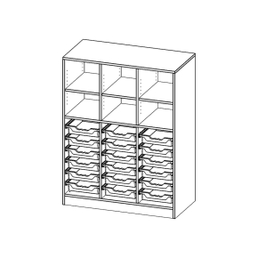 ErgoTray Regal, dreireihig, 3,5 Ordnerhöhen - B/H/T: 104.5x136x50 cm