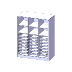 ErgoTray Regal, dreireihig, 3,5 Ordnerhöhen - B/H/T: 104.5x136x50 cm