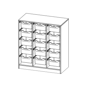 ErgoTray Regal, dreireihig, 3 Ordnerhöhen - B/H/T: 104.5x118x50 cm