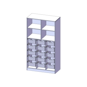 ErgoTray Regal, dreireihig, 5 Ordnerhöhen - B/H/T: 104.5x190x50 cm