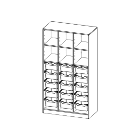 ErgoTray Regal, dreireihig, 5 Ordnerhöhen - B/H/T: 104.5x190x50 cm