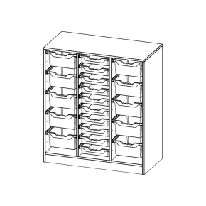 ErgoTray Regal, dreireihig, 3 Ordnerhöhen - B/H/T: 104.5x118x50 cm