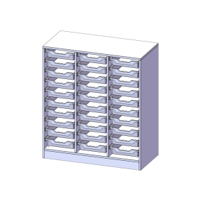 ErgoTray Regal, dreireihig, 3 Ordnerhöhen - B/H/T: 104.5x118x50 cm