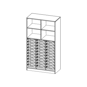 ErgoTray Regal, dreireihig, 5 Ordnerhöhen - B/H/T: 104.5x190x50 cm