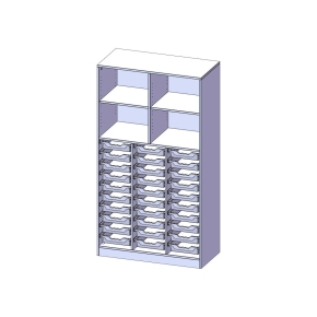 ErgoTray Regal, dreireihig, 5 Ordnerhöhen - B/H/T: 104.5x190x50 cm