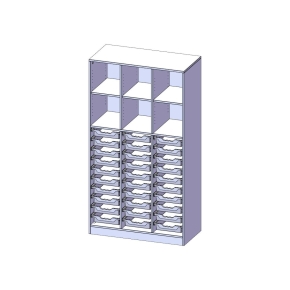 ErgoTray Regal, dreireihig, 5 Ordnerhöhen - B/H/T: 104.5x190x50 cm