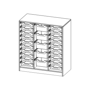 ErgoTray Regal, dreireihig, 3 Ordnerhöhen - B/H/T: 104.5x118x50 cm