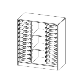 ErgoTray Regal, dreireihig, 3 Ordnerhöhen - B/H/T: 104.5x118x50 cm