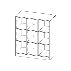 ErgoTray Regal, dreireihig, 3 Ordnerhöhen - B/H/T: 104.5x118x50 cm