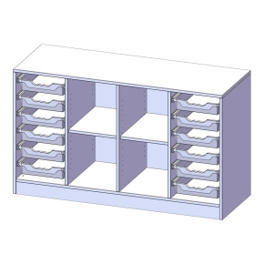 ErgoTray Regal, vierreihig, 2 Ordnerhöhen - B/H/T: 138.7x82x50 cm