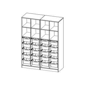ErgoTray Regal, vierreihig, 5 Ordnerhöhen - B/H/T: 140.6x190x50 cm
