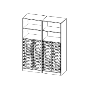 ErgoTray Regal, vierreihig, 5 Ordnerhöhen - B/H/T: 140.6x190x50 cm