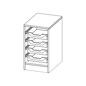 ErgoTray Regal, einreihig, 1,5 Ordnerhöhen - B/H/T: 36.1x64x50 cm