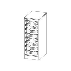 ErgoTray Regal, einreihig, 2,5 Ordnerhöhen - B/H/T: 36.1x100x50 cm