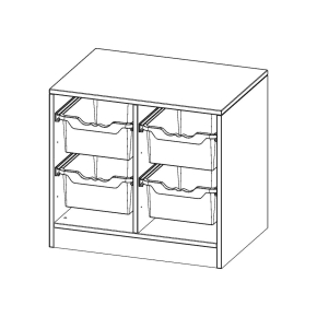 ErgoTray Regal, zweireihig, 1,5 Ordnerhöhen - B/H/T: 70.3x64x50 cm