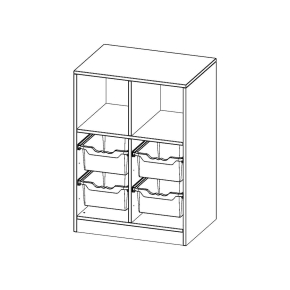ErgoTray Regal, zweireihig, 2,5 Ordnerhöhen - B/H/T: 70.3x100x50 cm