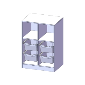 ErgoTray Regal, zweireihig, 2,5 Ordnerhöhen - B/H/T: 70.3x100x50 cm