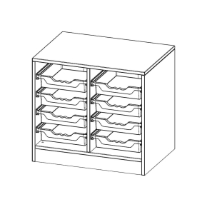 ErgoTray Regal, zweireihig, 1,5 Ordnerhöhen - B/H/T: 70.3x64x50 cm