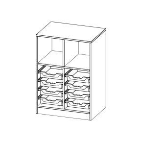 ErgoTray Regal, zweireihig, 2,5 Ordnerhöhen - B/H/T: 70.3x100x50 cm ErgoTray Regal, zweireihig, 2,5 Ordnerhöhen - B/H/T: 70.3x100x50 cm