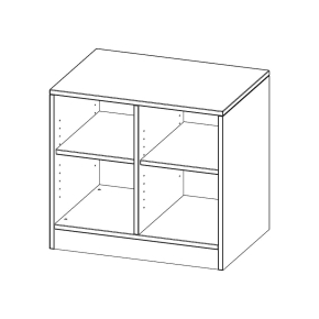 ErgoTray Regal, zweireihig, 1,5 Ordnerhöhen - B/H/T: 70.3x64x50 cm