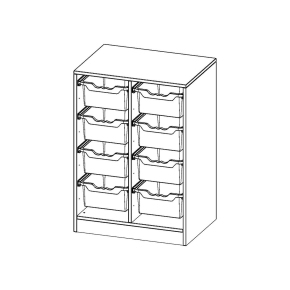 ErgoTray Regal, zweireihig, 2,5 Ordnerhöhen - B/H/T: 70.3x100x50 cm