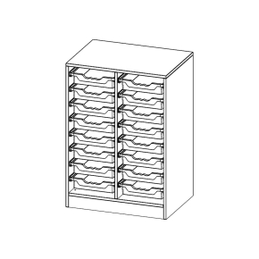 ErgoTray Regal, zweireihig, 2,5 Ordnerhöhen - B/H/T: 70.3x100x50 cm