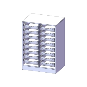 ErgoTray Regal, zweireihig, 2,5 Ordnerhöhen - B/H/T: 70.3x100x50 cm