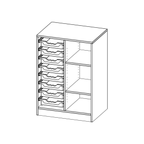 ErgoTray Regal, zweireihig, 2,5 Ordnerhöhen - B/H/T: 70.3x100x50 cm