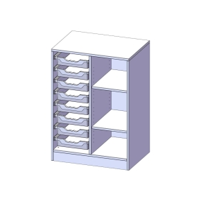 ErgoTray Regal, zweireihig, 2,5 Ordnerhöhen - B/H/T: 70.3x100x50 cm