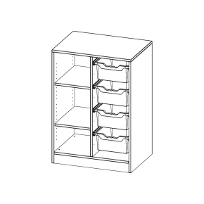 ErgoTray Regal, zweireihig, 2,5 Ordnerhöhen - B/H/T: 70.3x100x50 cm