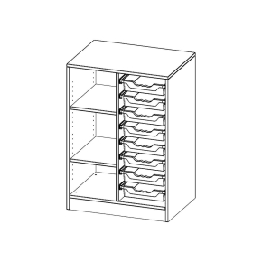 ErgoTray Regal, zweireihig, 2,5 Ordnerhöhen - B/H/T: 70.3x100x50 cm ErgoTray Regal, zweireihig, 2,5 Ordnerhöhen - B/H/T: 70.3x100x50 cm