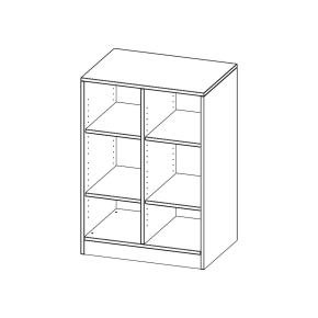 ErgoTray Regal, zweireihig, 2,5 Ordnerhöhen - B/H/T: 70.3x100x50 cm