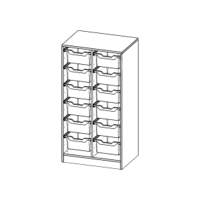 ErgoTray Regal, zweireihig, 3,5 Ordnerhöhen - B/H/T: 70.3x136x50 cm