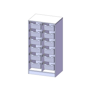 ErgoTray Regal, zweireihig, 3,5 Ordnerhöhen - B/H/T: 70.3x136x50 cm