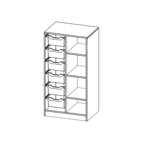 ErgoTray Regal, zweireihig, 3,5 Ordnerhöhen - B/H/T: 70.3x136x50 cm ErgoTray Regal, zweireihig, 3,5 Ordnerhöhen - B/H/T: 70.3x136x50 cm