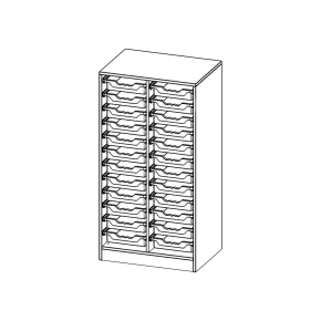 ErgoTray Regal, zweireihig, 3,5 Ordnerhöhen - B/H/T: 70.3x136x50 cm
