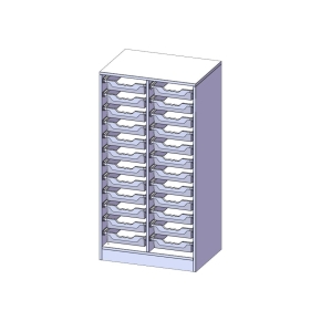 ErgoTray Regal, zweireihig, 3,5 Ordnerhöhen - B/H/T: 70.3x136x50 cm