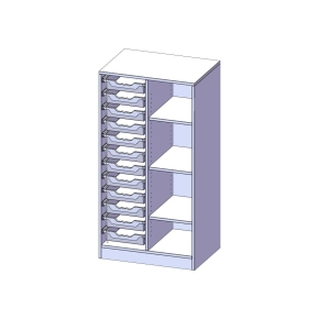 ErgoTray Regal, zweireihig, 3,5 Ordnerhöhen - B/H/T: 70.3x136x50 cm