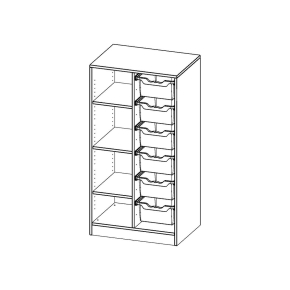 ErgoTray Regal, zweireihig, 3,5 Ordnerhöhen - B/H/T: 70.3x136x50 cm ErgoTray Regal, zweireihig, 3,5 Ordnerhöhen - B/H/T: 70.3x136x50 cm