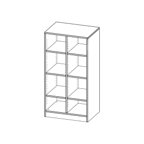 ErgoTray Regal, zweireihig, 3,5 Ordnerhöhen - B/H/T: 70.3x136x50 cm