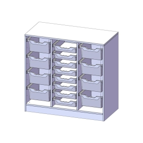 ErgoTray Regal, dreireihig, 2,5 Ordnerhöhen - B/H/T: 104.5x100x50 cm